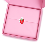 RED STRAWBERRY CUSTOM CUT SOLVENT STICKER- GLOSSY OR MATTE