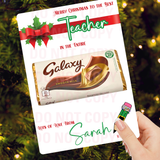 Merry Christmas Teacher Pencil- In the entire Galaxy Chocolate Boards- Premium Card