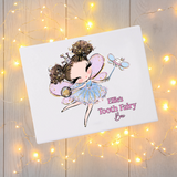 Personalised Tooth Fairy Girls Mini gift Box DTF Full Colour Transfer- 11 x 11.25cm