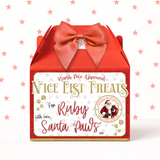 PUP NICE LIST - SANTA PAWS 🐾- TREAT BOX LABELS- UV DECAL