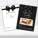 Tux Bow Fathers Day In the entire Galaxy Chocolate Boards- Premium Card