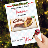 Merry Christmas Maths Teacher- In the entire Galaxy Chocolate Boards- Premium Card