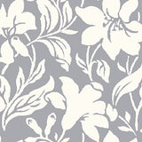 Day Lily - Grey -Hesketh House Liberty Cotton Fabric 04775652Y
