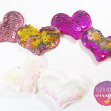 Reversible Sequin Heart Embellishments