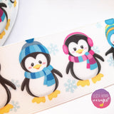 Cute Penguins Grosgrain Ribbon 25mm, 38mm, 50mm. - Eliza Henri Craft Supply