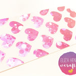 White With Pink Foil Hearts Grosgrain Ribbon 3'' - Eliza Henri Craft Supply