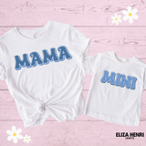 Exclusive Mama Mini Denim Ditsy HTV Full Colour Iron on T Shirt Transfer