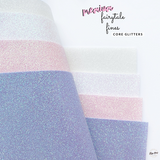 'Fairytale Fines' White Pink Lilac Glitter Premium Lux Fine Glitter Fabric