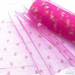 hot pink heart tulle glitter tulle