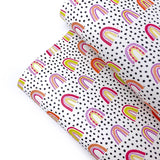 Spotty Monochrome Rainbows Premium Faux Leather Fabric Sheets