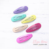 Pastel Coloured Scalloped Snap Clips- Pack of 6