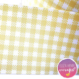Yellow Gingham Grosgrain Ribbon 2'' or 3'' - Eliza Henri Craft Supply