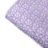 Pastel Seashells Premium Faux Leather Fabric Sheets