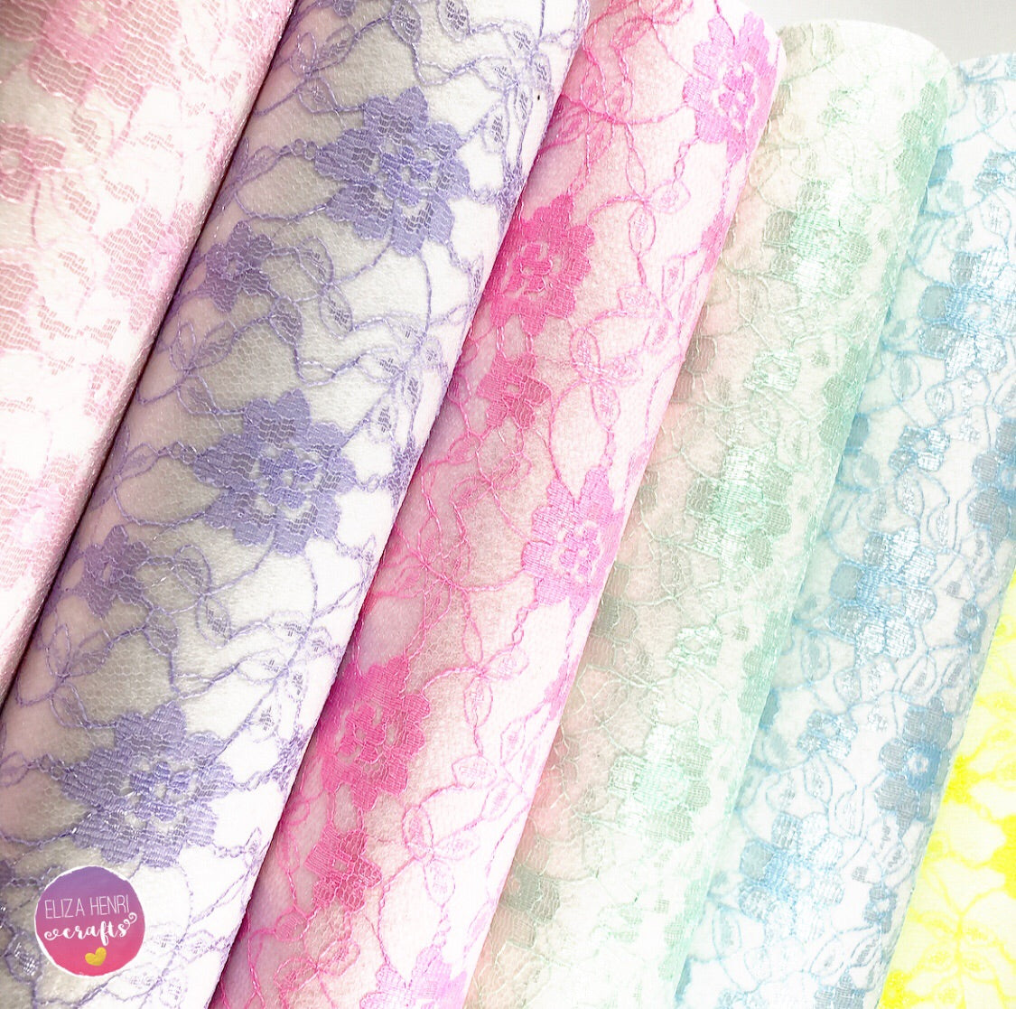Coloured Lace on White Wool Blend Felt - Eliza Henri