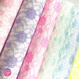 Coloured Lace on White Wool Blend Felt - Eliza Henri