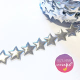 Silver 23 mm Metallic Star Cutout - Eliza Henri Craft Supply