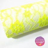 Coloured Lace on White Wool Blend Felt - Eliza Henri