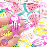 Cute character Snap Hair Clips - set of 2 - Variety of Designs