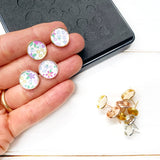 Cabochon Stud Metal Earrings