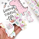 Dino Bunny Saurus-Rex DTF Iron on Bow Transfers- SET of 2