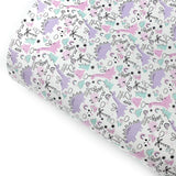 Fairy Dino Doodles Premium Faux Leather Fabric Sheets
