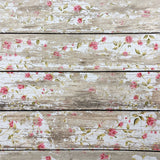 Vintage Floral Wood Effect Canvas Photography Background