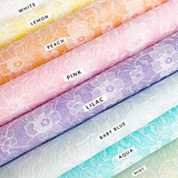 Felt backed Floral Pastel Lace Fabrics