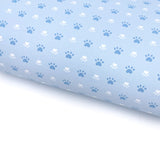 Puppy Blue Paw Prints Lux Premium Canvas Bow Fabrics