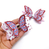 2-in-1 Bow Toppers & Tails- Union Jack Butterfly Bow Felties
