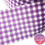 Purple Gingham Grosgrain Ribbon 2'' or 3'' - Eliza Henri Craft Supply