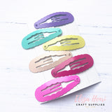 Pastel Coloured Scalloped Snap Clips- Pack of 6