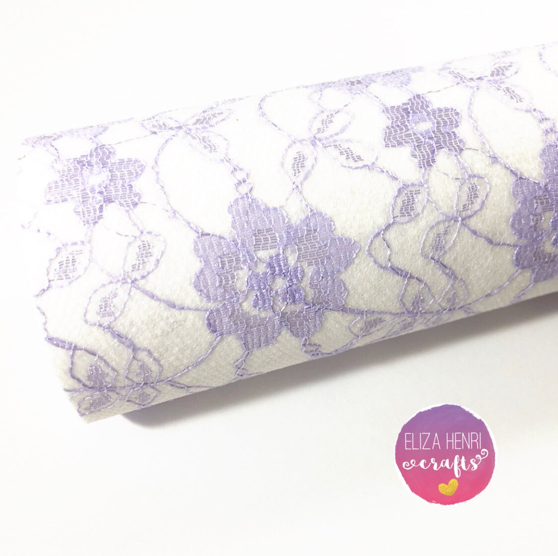 Coloured Lace on White Wool Blend Felt - Eliza Henri