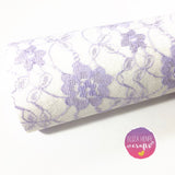 Coloured Lace on White Wool Blend Felt - Eliza Henri