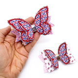 2-in-1 Bow Toppers & Tails- Union Jack Butterfly Bow Felties