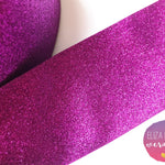 Purple Glitter Grosgrain Ribbon 3'' - Eliza Henri Craft Supply