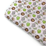 Zoo Birthday Party Premium Faux Leather Fabric Sheets