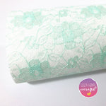 Coloured Lace on White Wool Blend Felt - Eliza Henri