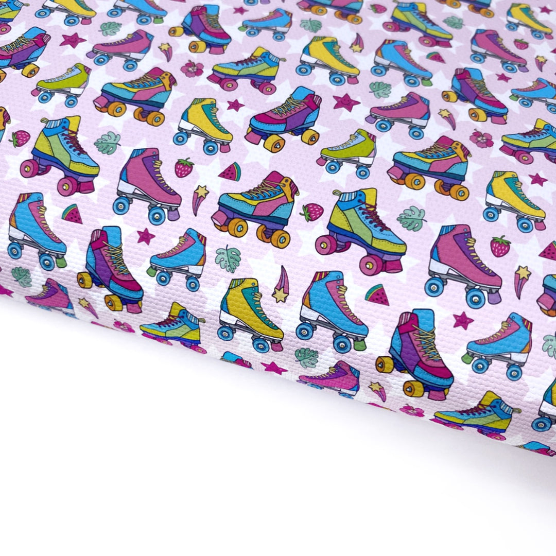 Roller Disco Retro Lux Premium Printed Bow Fabric