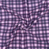 Pink & Black Tartan Premium Print Bullet Fabric