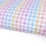 Pastel Rainbow Flower Gingham Lux Premium Printed Bow Fabrics