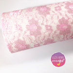 Coloured Lace on White Wool Blend Felt - Eliza Henri