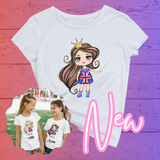 Union Jack Girls DTF Full Colour Iron on T Shirt Transfers