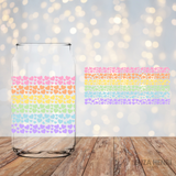 Mini Rainbow Hearts Vinyl Can Wrap 16oz