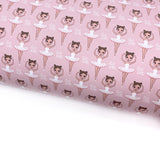 Cute Girl Ballerina Lux Premium Canvas Bow Fabrics