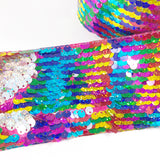 Sparkle Rainbow Sequin Reversible Ribbon 3''