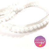 Pure White Mini Pom Pom Trim - Eliza Henri Craft Supply