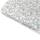 Ditsy White Bunny Tails Premium Faux Leather Fabric Sheets