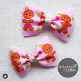 Pink Gingerbread Friends Grosgrain Ribbon 2'' or 3''