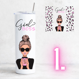 Ultimate Girl Boss Skinny Tumbler Vinyl Wrap 20oz
