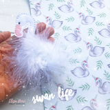 Savannah the original Swan- Fluffy Fur baby Felties
